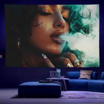 1Pc Striking Cyberpunk Girl Design Soft Fabric Tapestry,  Polyester Anti-Wrinkle Tapestry For Living Room, Bedroom, Office, 100x70cm