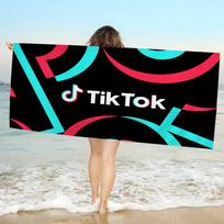 T-Tiktoks Logo Microfiber Beach Towel Absorbent Quick Dry Soft Yoga Swimming Resort Mountain Climbing Towel Cotton 30x30cm