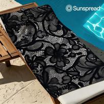 Black Lace Pattern Quick Drying Bath Towel Microfiber beach towel light weight swimming camping yoga beach out 50x100cm