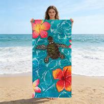 Flower Sea Turtle Summer Beach Towel Large Quick-Drying Towel Suitable For Beach Yoga Pool Gym Sport Towel Sand Free Towel 40X60CM
