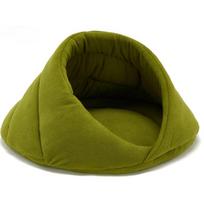 New Pet Nest Polar Fleece Dog House Dog Mat Supplies Plush Warm Windproof Nest Hard Cotton Filling Machine Washable (green,42x42x35cm&Other) žalia