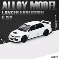 1:32 Scale F1 Mitsubishi Evolution Alloy Supercar Model Diecast Toy Doors Opened Miniature Car Rubber Tire Pull Back Vechie Gift