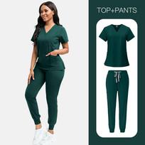 12-Color Uniform Color Uniform Size Men'S And Women'S Large Size Hot-Selling Elastic Quick-Drying Comfortable Beauty Salon Work Clothes Nurse Clothes S