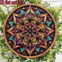 Vibrant Kaleidoscope Petal Metal Wall Art 20cm Round Iron Decor Home Cafe Restaurant Durable Easy Install (Multicolor,TYA-1051363-20x20) įvairiaspalvis