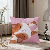 Cute Cartoon Art Cat Snow A-Angie R-Rozelaar Soft Pillow Cover Sofa Home Living Room Decor Protective Covers Hogar Pillowcase Peach skin 18*18(CM)-1Pcs