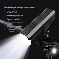 German Standard 1200LM Dual Beam Bicycle Light for Night Riding - Outdoor Cycling Accessory