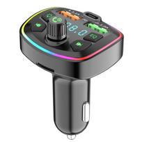Automobilinis įkroviklis FM siųstuvas Bluetooth 5.0 Laisvų rankų įranga Tikras 3.1A Dvigubas USB prievadas PD Greitasis įkrovimas MP3 muzika TF kortelė U disko grotuvas Q7-3.1A juoda