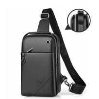 Men's chest bag crossbody bag with large capacity, waterproof and adjustable shoulder straps on both sides 28X18X8CM gray