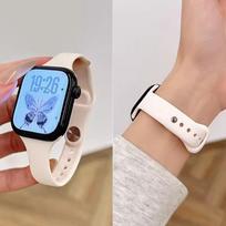 2026 Liquid Silicone Strap for Apple Watch S11/S10/S9/S8 For iwatch S11/10 [42mm] žvaigždžių šviesos spalva