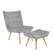 Homla VINNIS fotelis su pakoja, pilkas, 96×69×82 cm