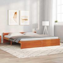 Bed Frame with Headboard Wax Brown 205.5 x 205.5 x 51 cm
