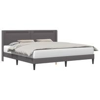 Bed Frame with LED Light Strips Gray 180 x 200 cm Faux Leather