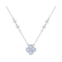 Barbie crystal necklace [Safety Lock Flash Limited Edition]  Lucky Four-leaf Clover Chinese Style Good Luck Collarbone Niche Design Ba2512031 balta