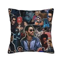 The Weeknd Pop Pillowcase Double-Sided Printing Polyester Cushion Cover Decorative Pillow Case Cover Seat Square 18'' Peach skin 18*18(CM)-1Pcs