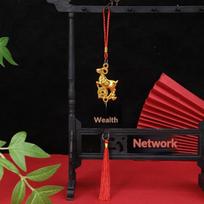 Chinese New Year 2027 Goat Hanging Ornaments Gold Lucky Design Red Tassels For Spring Festival Home Wall Decor A18