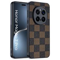 Applicable to Honor Magic7Pro mobile phone case, plaid pattern lamb leather all-inclusive, ultra-thin Honor Magic 7 protective case Honor magic7pro ruda