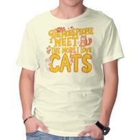 Unisex Crew Neck T-Shirt The More I Love Cats Graphic Short Sleeve Casual Tee XS