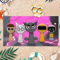 1Pc S-Sprunki Cartoon Beach Towel Quick-Drying Super Absorbent Suitable For Beach Pool Summer Funny Gift For Friends And Family 40X60CM