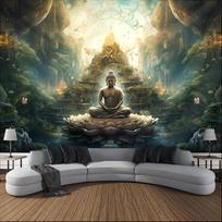 1Pcs Bohemian Tapestry Buddhist Mandala Theme Decorative Wall Hanging Suitable For Home Decoration In Bedroom And Living Room 40CMX60CM