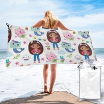 Cute Gabbys Dollhouse Cartoon Beach Towel Soft Microfiber Quick Dry Absorbent Quick Towels For Yoga 70x140 cm