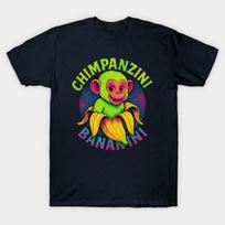 Asian Size Men Black Print T-shirt Italian Brainrot - Chimpanzini Bananini No-Cut Print Cotton Tshirt L tamsiai mėlyna