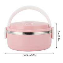 One Layer/Two Layers Insulated Lunch Box Stainless Steel Metal Food Container  For Adults Pink One Layer