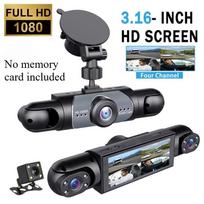 4-Lens Dash Cam: HD 1080P Recording (Front, Rear, Left, Right) & Reversing View