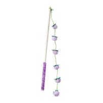 Cat Wand Toys 15.7 Inch Wooden Fruit-Shaped With Anti-Slip Handle Cat Teaser Toy For Indoor Kitten Playing Exercising Teeth violetinė