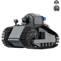 WW1 Renault FT-17 Light Tank Military Model Building Block Set Toy gray