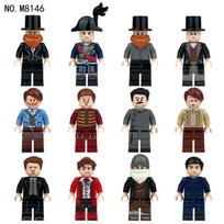 M8146 World Celebrity Series Building Block Van Gogh Einstein Newton Lu Xun Children's Small Particle Building Block Toy gray