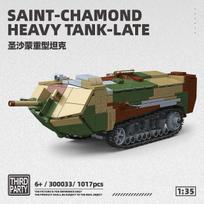 300033 WWI French Saint-Chamond Heavy Tank Boys Track Intellectual Assembly Building Blocks Toy no box