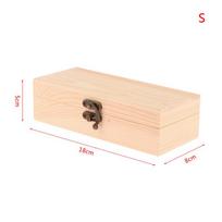 [C]Dust-Proof With Lock Jewelry Box Case Rectangular Wooden Storage Box Organizer Wooden Storage Case Simple Storage Container