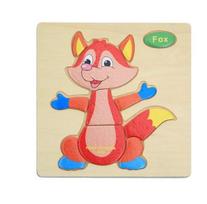 Baby Toys Wooden 3d Puzzle Cartoon Animal Intelligence Kids Educational Brain Teaser Children Tangram Shapes Learning Jigsaw ruda
