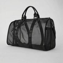 Transparent mesh luggage bag, yoga fitness bag, sports bag for women, crossbody outdoor fitness bag, large capacity travel bag White on black（Small Si
