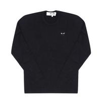 Comme Des Gar Ons Unisex Play Black Heart Patch Long Sleeve Tee Ax T120 051 AX-T120-051 1 (S)