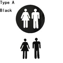 Decor Toilette Entrance Woman & Man Mirror Surface Decal Toilet Wall Stickers Washroom Sign Poster Type A juoda