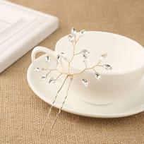 Beautiful Gold Prom  Wedding Pearl Hair Pin  Bridesmaid Tiara Bridal Clips Hairpins 3