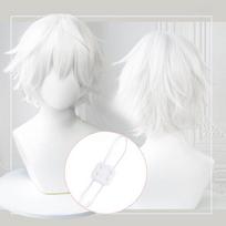 Anime Kaneki Ken Cosplay Wigs Short White Fluffy Wigs Eye Patch Heat Resistant Synthetic Hair Party Role Play