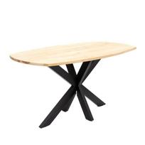 Homla GLIMA Valgomasis stalas, Rudas – 160×80×76 cm, Medis & Metalas