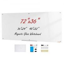 Magnetinė Stiklinė Lenta – 182.9 x 91.5 cm, Balta, Be Rėmo, Ideali Biurui ir Auditorijoms