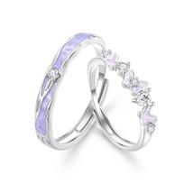 Barbie ring Nine Purple Lihuo Lucky Butterfly Pair Ring, Niche Romantic High-end Ring, Simple Ins Style Love Confession, Alloy  TX2508030 auksas
