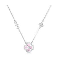 Barbie crystal necklace [ Crystal*Lucky Four-leaf Clover] Daily commuting and dating, gentle and versatile clavicle chain O-Ba2605018 sidabras