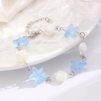 Bohemia Fashion Colorful Natural Stone Shells Starfish Conch Splicing Beaded Bracelet for Women Summer Beach Ocean Jewelry Gifts