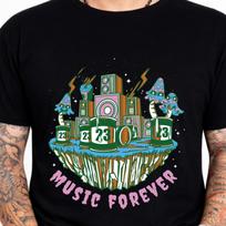 Musicever Speakers Mushroom Graphic T-Shirt Trippy Psychedelic Rave Festival S