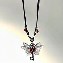 Y2K Dragono Raktas Raudonas Cirkonis Karoliai Pakabukas Sparnai Retro Punk Odinis Hip Hop Choker Madingi Moteriški Papuošalai Dovanos 1pc