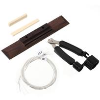 Classical Guitar Repair Set With Rosewood Bridge Plastic Saddles Nut And 6 Numbered Nylons Strings Guitar Part 1 black