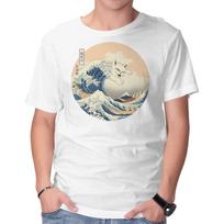 Unisex Crew Neck T-Shirt The Great Cat-nagawa Graphic Short Sleeve Casual Tee XXL