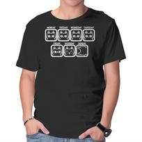 Unisex Crew Neck T-Shirt Days Of The Week Graphic Short Sleeve Casual Tee L