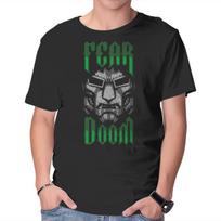 Unisex Crew Neck T-Shirt Fear Doom Graphic Short Sleeve Casual Tee XS