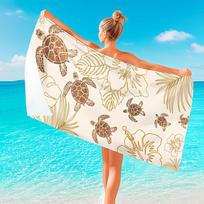1PC Hawaiian Sea Turtle Beach Towel Polyester Quick Dry Travel Towel Unisex Lightweight Soft for Swimming Camping Surfing Beach 50X100cm